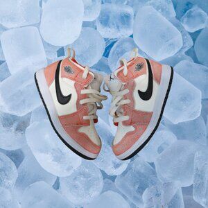 Nike Jordan 1 MID SE (TD) Shoes Toddler Kids SZ 9C Team Orange DV1340-800